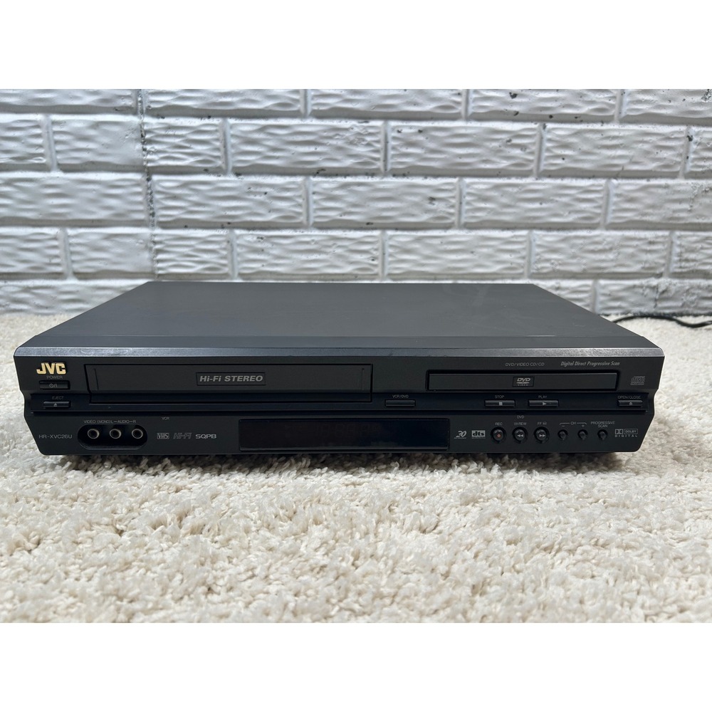 JVC DVD VCR Combo Player HR-XVC26U Black Hi-Fi Stereo Progressive Scan VHS